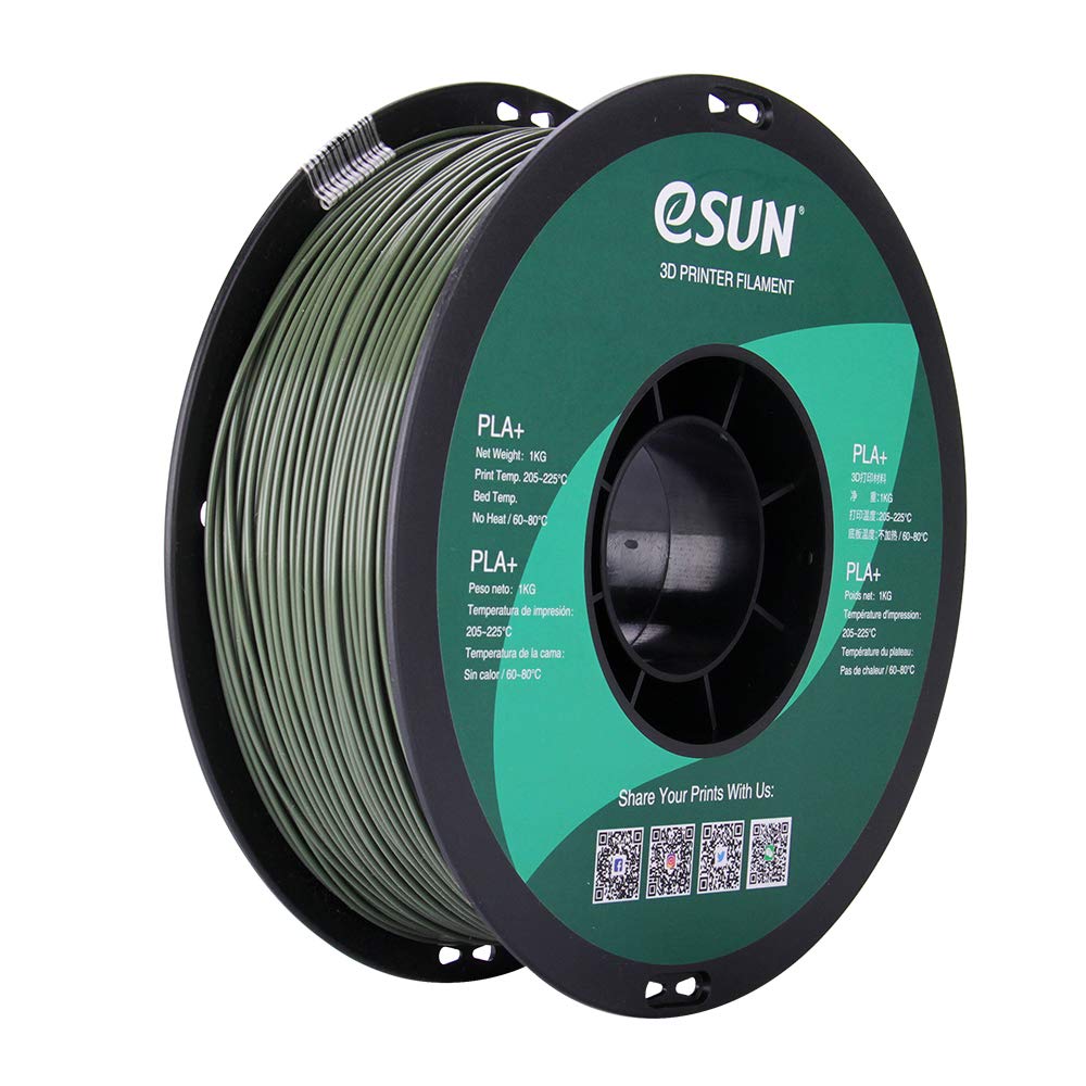 2-Pack SUPPLY3D PLA+ 3D Printer Filament 1.75 mm 1.0 KG - Olive Green