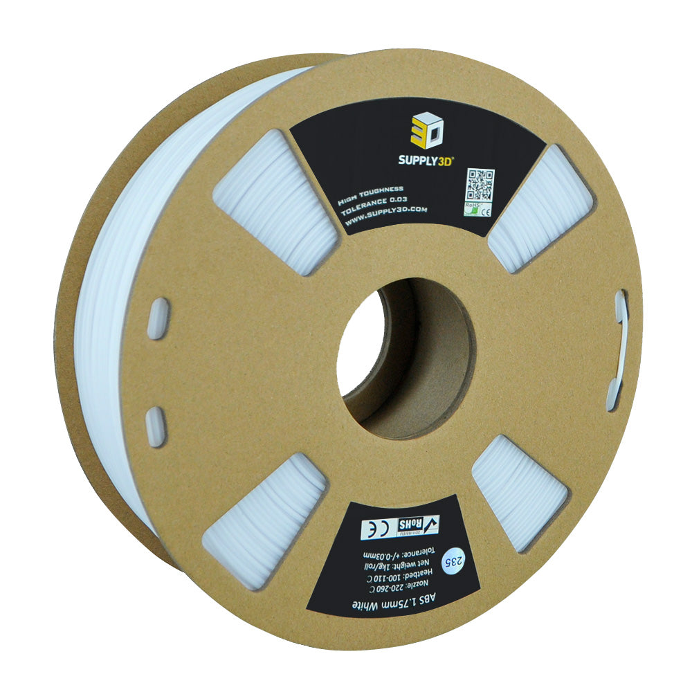 2-Pack SUPPLY3D 3D Printer ABS Filament 1 KG, 1.75 MM, White