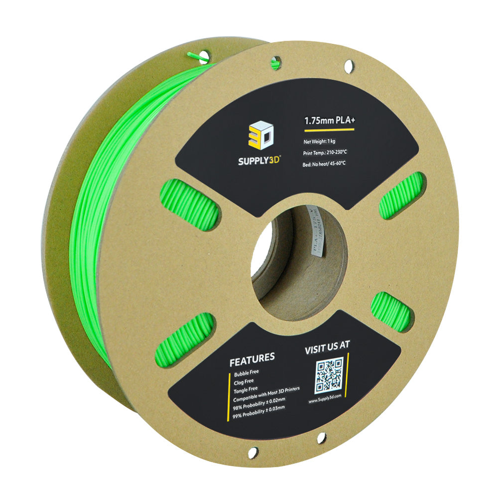 2-Pack SUPPLY3D PLA+ 3D Printer Filament 1.75 mm 1.0 KG - Olive Green